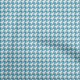 thumbnail image 1 of oneOone Cotton Jersey Teal Blue Fabric Houndstooth Dress Material Fabric Print Fabric By The Yard 58 Inch Wide, 1 of 4