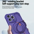thumbnail image 5 of for iPhone 16 Plus Case Compatible with MagSafe, Hybrid PC+TPU Back Cover with 360° Rotating Ring Kickstand, Magnetic Shockproof Protective Slim Phone Case for iPhone 16 Plus - Purple, 5 of 6