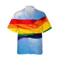 thumbnail image 3 of Camisetas con la bandera del arcoíris LGBT para hombres y mujeres, camisetas con estampado 3D, personalidad, solapa fresca, botón único, blusas de verano de manga corta, 3 of 5