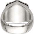 thumbnail image 5 of Stainless Steel With 14K Accent Antiqued & Polished Cross On Shield Ring (Size 11) Made In China sr642-11, 5 of 5