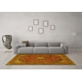thumbnail image 3 of Ahgly Company Machine Washable Indoor Square Medallion Yellow Traditional Area Rugs, 7' Square, 3 of 4