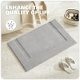 thumbnail image 6 of PABUBE Traditional Soft Gray Microfiber Shag Bath Mat, 17"x30", Non-Slip and Absorbent Bathroom Rug for Bathroom Floor, Quick Dry, Machine Washable, 6 of 10