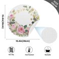 thumbnail image 3 of 15 Inch Round Grid Plate Mats Heat Non-Slip Resistant PVC Placemats for Kitchen Dining Table Decor Pink Roses and Greenery Wreath 1PCS, 3 of 5