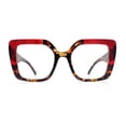 thumbnail image 5 of Womens Clear Lens Luxury Oversized Plastic Cat Eye Fashion Eye Glasses Tortoise Red, 5 of 8