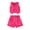 Hot Pink-03, variant on Ugoldhm Girls 2Pcs Outfits for 1-8Y Fashion Vest and Shorts with Belt Girl Summer Clothes Size 1-8