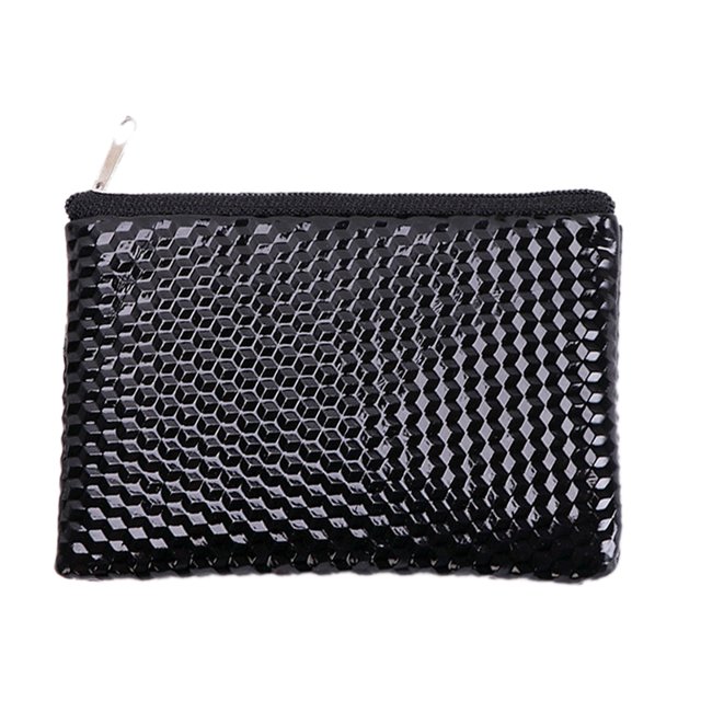 Mini Coin Purse Portable Rectangle Zipper Change Pouch Solid Color Coin ...