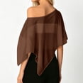 thumbnail image 4 of AWZXDE Lightweight Chiffon Summer Beach Wrap Soft Flowy Shawl Breathable Sun Scarf Versatile Evening Stole Dressy Cover Up Ladies Evening Wrap Coffee,XXL, 4 of 5