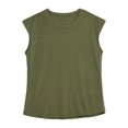 thumbnail image 5 of Doomiva Men's Sleeveless Muscle Shirts Workout Athletic Tank Tops Cap Sleeve Solid Casual T-Shirt Army Green M, 5 of 7
