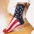 thumbnail image 4 of 2 pares de medias cálidas de algodón Calcetines a rayas de la bandera americana Calcetines creativos Calcetines cómodos con los pies de la bandera, 4 of 7
