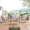 thumbnail image 2 of Crosley Landon 4 Piece Patio Sofa Set in Light Brown and Oatmeal, 2 of 9