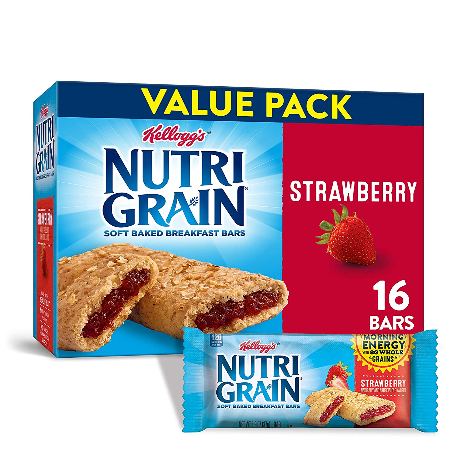 Kelloggs NutriGrain Soft Baked Strawberry Breakfast Bars School