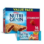 Angle View: Kelloggs Nutri-Grain Soft Baked Strawberry Breakfast Bars - School Lunchbox Snacks, Individual Wrapped Bars, 16 Count (Pack of 3)