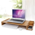 thumbnail image 1 of Wooden PC Laptop Stand Storage Box Rack for Office Desktop Monitor Riser Desk Organizer, 1 of 7