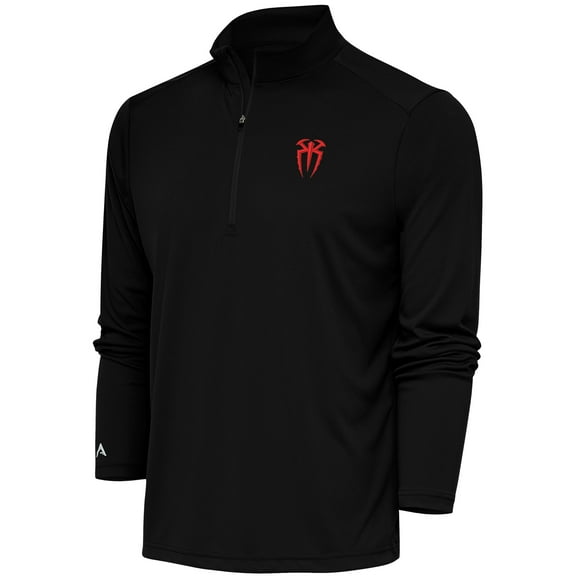 Men's Antigua  Black Roman Reigns Tribute Quarter-Zip Pullover Top