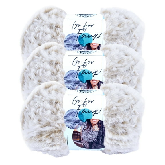 Lion Brand Yarn Go for Faux Blonde Elk Super Bulky Polyester Yarn 3 Pack