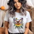 thumbnail image 2 of Beauty From Ashes Butterfly Sunflower Christian T-Shirt for Women, Azalea, Size XL, 2 of 6