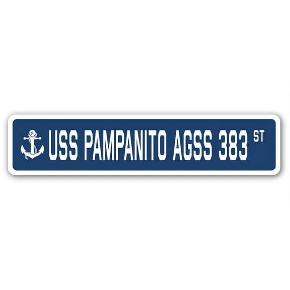 USS PAMPANITO AGSS 383 Street Sign us navy ship veteran sailor gift