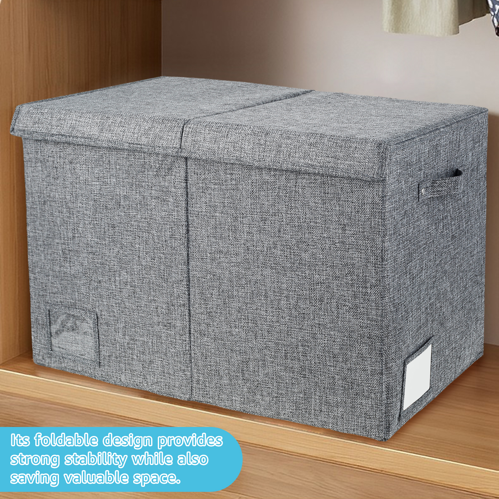 Extra Large Toy Box 82.5L Collapsible Sturdy Kids Toy Chest for Boys Girls Kids Toy Storage Organizer Toddler Storage Bins with Lids and Handle Toy Box basket for Living Room Bedroom Nursery Gray
