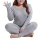 thumbnail image 1 of Sonducket Ropa interior térmica, ropa interior elástica para mujer, ropa cálida de manga larga para otoño, ropa interior elástica para invierno conjuntos de ropa Gris L Sonducket AP013605-03, 1 of 6