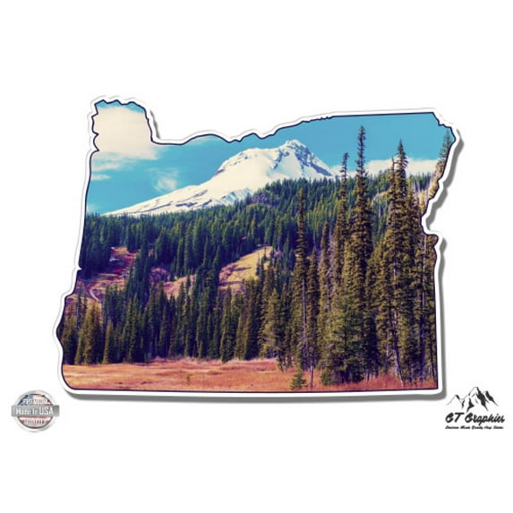 Oregon Snowy Peak of Mount Hood - 8" Vinyl Sticker - For Car Laptop I-Pad - Waterproof Decal