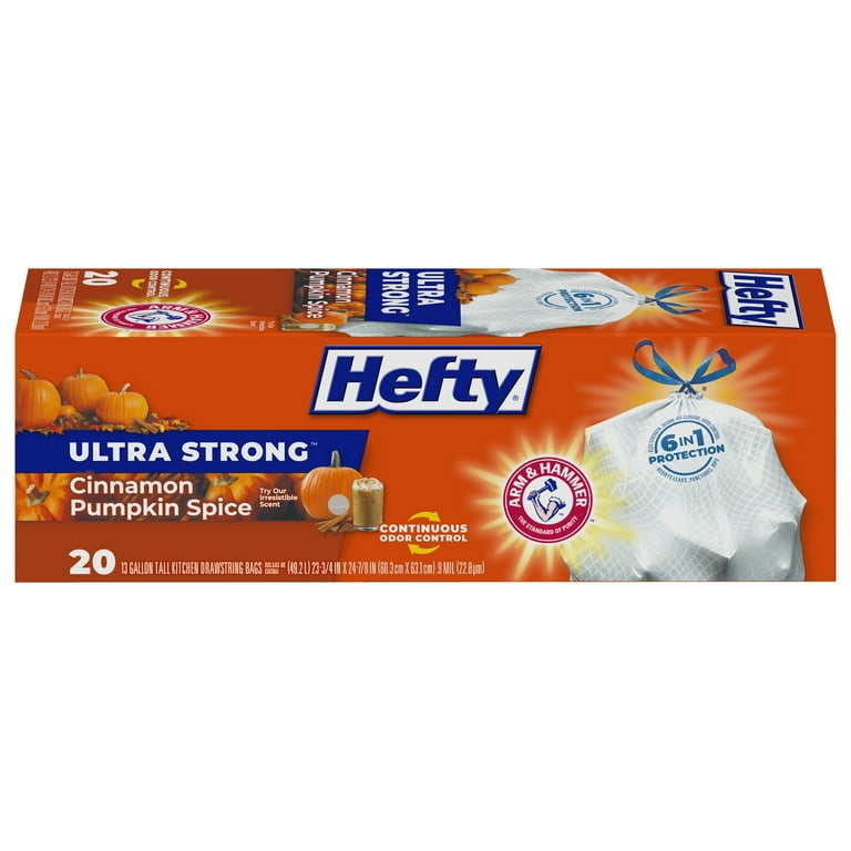 Hefty Hefty Ultra Strong 13-Gallons Citrus Twist White Plastic Kitchen  Drawstring Trash Bag (100-Count) in the Trash Bags department at