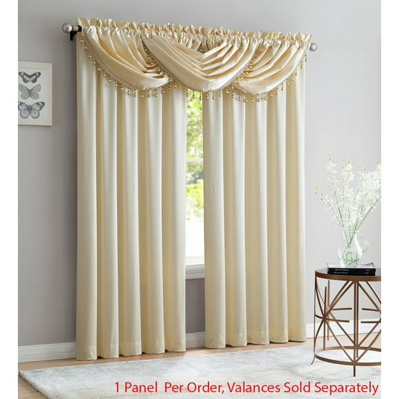 Bridget Crushed Satin Window Panel, Beige, 52x84 Inches