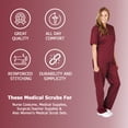 thumbnail image 6 of Women's Scrub Sets, Scrub Top and Pants (Burgundy, 4X-Large), 6 of 7