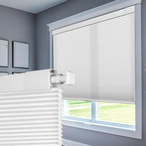 Boolegon No Drill Blinds for Windows Half Blackout Cellular Shades Cordless No Tools Honeycomb Pull Down Blinds Easy Install No Screws Cellular Blinds for Door, Home, White, 37.5" W x 48" H