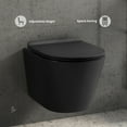 thumbnail image 4 of Calice Wall-Hung Toilet Bundle 0.8/1.6 GPF Dual Flush in Matte Black with Brass Flush Plate, 4 of 12