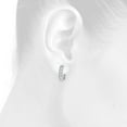 thumbnail image 3 of 10K White Gold Round & Baguette Cut Diamond Hoop 0.95" Prong Set Earrings 1 CT., 3 of 4
