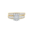 thumbnail image 2 of 14kt Yellow Gold Princess Diamond Bridal Wedding Ring Band Set 1 Cttw, 2 of 5
