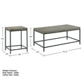 thumbnail image 4 of Lavish Home 3-Piece Coffee Table Set with 2 Matching Side Tables (Gray), 4 of 5