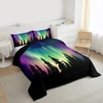 thumbnail image 3 of Homewish Aurora Borealis Bedding Comforter Set 2pcs for Boys Girls,Abstract Gradient Starry Sky Twin Comforter Sets Microfiber,Jungle Woodland Breathable Bedding Set,Ultra Soft Home Decor, 3 of 8