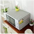thumbnail image 1 of Microwave Oven Cover Dustproof, Cotton Microwave Oven Cover Dust Oil Proof Protection with Side Storage Pockets(Gray Triangle), 1 of 4