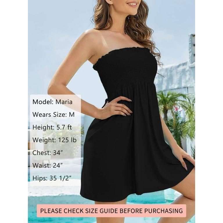 As Rose Rich Women s Cover up Beach Strapless Mini Dress L