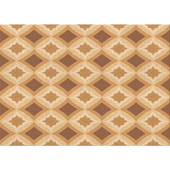 Ahgly Company Machine Washable Indoor Rectangle Transitional Orange Area Rugs, 8' x 12'