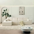 thumbnail image 6 of Spaco 139.3" Modular Sectional Sofa, Boneless Couch, Cloud Couch with Ottoman & 2 Pillows, Perfect for Living Room and Bedroom, Beige, 6 of 12