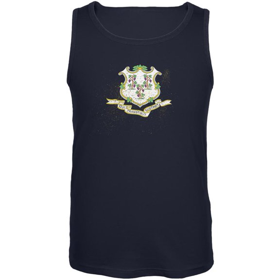Born and Raised Connecticut State Flag Mens Tank Top Navy MD