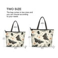 thumbnail image 2 of Women's Tote Handbag Cloth Handbag Large Tote Bag Shopping Bag Black and White Moths, 2 of 8