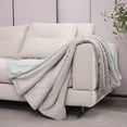 thumbnail image 4 of Mellowdy Faux Rabbit Fur Throw Blanket (Teal, 50x60 inches) - Luxury, Silky, Fluffy Throw, 4 of 8