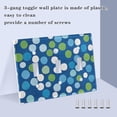thumbnail image 3 of Yayeee Toggle Light Switch Wall Plate 2-Gang 4.56"x4.48" Decorative Outlet Cover, Blue Dots, 3 of 7