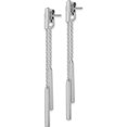 thumbnail image 2 of Sterling Silver Rh-Plated Bar And Chain Front/Back Dangle Earrings (60.5 X 2.4) Made In Italy qe13040, 2 of 5