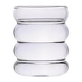 thumbnail image 2 of Tongina Ribbed Glass Cup, Wavy Glasses, Tableware, Beer Glasses, Iced Coffee Glasses for Milk, Mixed Drinks, Iced Coffee, Juice, 2 of 7