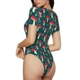 thumbnail image 3 of Gaeub Amanita Mushroom Women'S Short Sleeve One Piece Swimsuit Sexy High-Waisted Bodysuit For Swimming, Beach, Sports - Large, 3 of 9