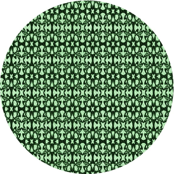 Ahgly Company Machine Washable Indoor Square Transitional Pastel Green Area Rugs, 3' Square