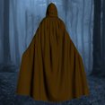 thumbnail image 1 of Capa unisex para mujer, larga, con capucha, para cosplay, Halloween, color liso, 1 of 6