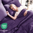 thumbnail image 3 of Queen Comforter Set, Navy 7 Pieces Bed in a Bag All Season Bedding, with Stitch Quilted Comforter Flat Sheet Fitted Sheet Pillowcases, 3 of 9
