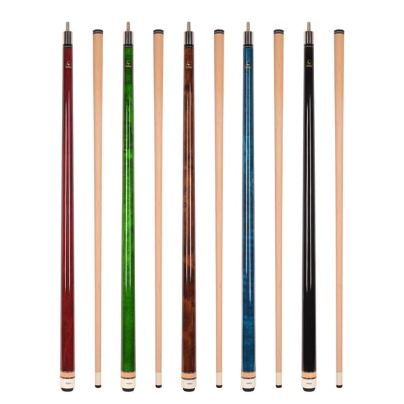 ASKA L3 Set of 5 Wrapless Pool Cues, 58" Canadian Maple Shaft, 13mm Tip, Mixed Weights (18-21 oz)