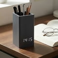 thumbnail image 2 of REGALWOVEN Multifunctional LED Alarm Clock with Pen Storage, 4-Level Brightness, Voice Wake-Up, Fits Bedside Table Black 5.5"L x 2.6"W x 2.8"H, 2 of 6