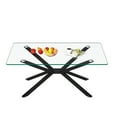 thumbnail image 7 of GZXS 39.37" Rectangular Coffee Table with Clear Tempered Glass Top and Black Metal Legs, Modern Center Cocktail Table for Living Room, Home Office, 7 of 7